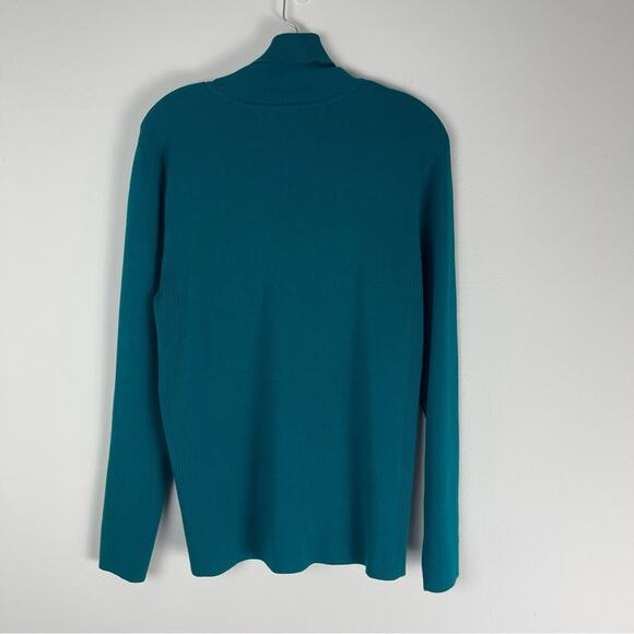 Chico’s green teal blue turtleneck viscose sweater XL/16 - Picture 4 of 6
